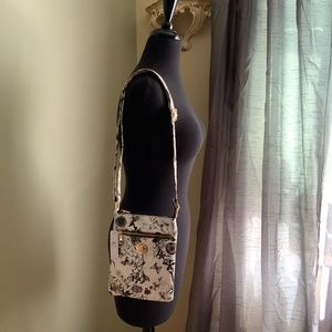Charming Charlie Floral Black and White Crossbody Purse